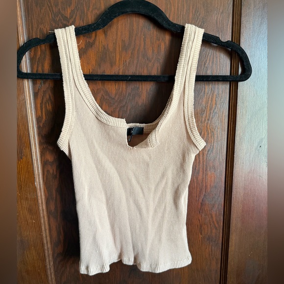 Lulu's Cream Ribbed Tank Top - Picture 2 of 4